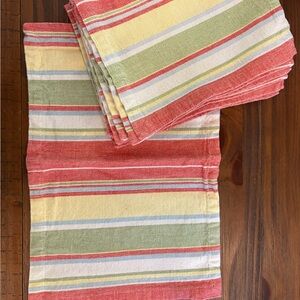 Striped Multicolor Placemats for Six